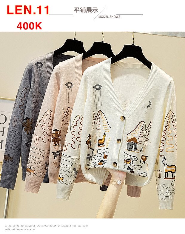 Áo Khoát Len Họa Tiết - LEN.11